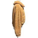 Urban Outfitters  Sherpa Fleece Zip Jacket – Tan Teddy Bomber – Women’s Small Photo 2