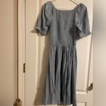 MikaRose  The Spencer Faded Denim Sheen Smocked Waist Puff Sleeve Dress Size XS Photo 1