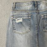Vanilla Star Jeans Denim Skirt Womens Juniors 9/10 Blue‎ Distressed High-Low Vanilla Star Jean Photo 4
