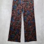 Joan Rivers Black Wide Leg Pull On Velvet Paisley Vintage Whimsy Pants Small Photo 4