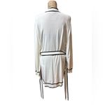 NWOT Aaron & Amber White Cardigan with Black Trim and Belt Women size Large Photo 5