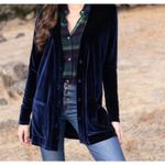 Evy Tree Women's Velour Cardigan Navy Blue Size Small Photo 1