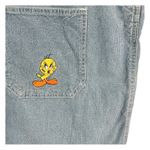 Vintage Looney Tunes 90s Sleeveless Pinstripe Denim Jean Dress Size Large Blue Photo 7