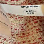 Vineyard Vines Textured Fringe Jacket Red Cream Tweed Open Front Womens Large Photo 7