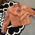 Avanti Vintage Chocolate Brown Cropped Suede Blazer Photo 0