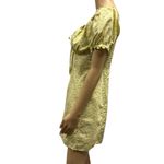 Hesperus  Off Shoulder Button Up Yellow Green Floral Mini Dress Womens Large Photo 5