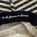 Business & Pleasure Wide Brim Beach Bucket Hat Navy Stripe Canvas Tie Straps Blue Photo 2