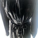 Amanda Smith Women’s Black Velvet Silk Blend Belted Shirt Jacket Dark Academia Photo 2