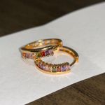 Plated Gold Mini Hoop Earrings Photo 0