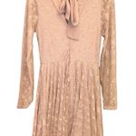 Altar'd State Altar’d State Lace Long Sleeve Tie Bow Dress Blush Pink Nude Medium Photo 1