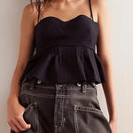 We The Free Free People Palmer Cuffed Wide Leg Jeans Chalkboard Distressed Grunge Size 28 Photo 0