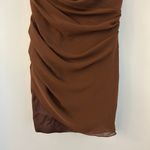 Oh Polly  Lunara Draped Corset Mini Dress in Chocolate Brown Size 2 NWT Photo 4
