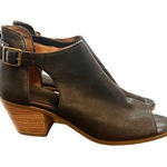 Lucky Brand  Black Barimo Peep‎ Toe Leather Heeled Booties Photo 0