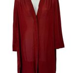 Isabel Marant  Maroon Red Burgundy Long Sleeve V-Neck Split Hem Tunic Dress sz M Photo 0