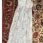 Women’s Reverly Light Blue Floral Chiffon Bridesmaid Maxi Dress Size 16 Photo 0