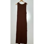 Anthropologie Daily Practice by  Brown Slim V-Neck Ribbed Dress Size Medium Photo 7