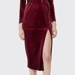 Bardot Morgan Burgundy Velvet Dress Size 4 Midi Holiday Christmas Party Winter Photo 0