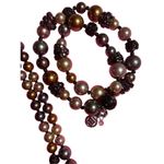 Designer multi strand pearlized bead necklace set Silver Photo 5