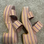 BEA Women's Pink and Yellow Sandals Size 8 Photo 3