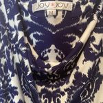 Joy Joy  Floral Printed Tie Waist Sleeveless Top- Navy/Ivory size M Photo 1