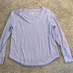 American Eagle  lilac purple waffle knit long sleeve Sz L Photo 0