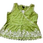 Grace Elements Size 14 Green Linen Grassy Field Embroidered Spring NWT New Cute Photo 0