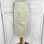 Vintage Coca Cola Snap Front Side Cargo Pocket Denim A Line Skirt Khaki‎ 6 XS Green Photo 2