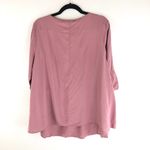 Bloomchic  Round Neck Ruffle Tiered Blouse Top 3/4 Sleeve Dusty Pink 10 Photo 4