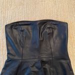 AQUA  Black Leather Strapless bustier Top Photo 3