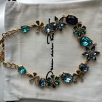 Oscar de la Renta  Gold and Teal Gem Necklace Photo 5