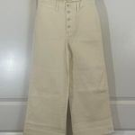Madewell NWOT Emmett Wide Leg Canvas Cropped Pants - Women Size 26 - Cream Photo 0
