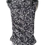 Allihop Anthropologie One Piece Swimsuit Black White Floral Skirted Size small Photo 0