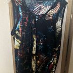 Rock & Republic Blue Black Sleeveless Tie Front Tank Top xl Photo 0