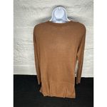 H & M Pullover Tunic Sweater Top Women's SmallBrown Knit Lightweight Long Sleeve Photo 2