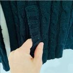 Sweater Project Vintage Black Y2K Cable Knit Hoodie Braided Strand V Neck Grunge Photo 3