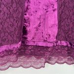 LOGO By Lori Goldstein Logo Lavish Purple Velvet Lace Cropped Flare Sleeve Swing Tunic Top Whimsygoth‎ Photo 5