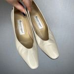 Etienne Aigner  Vintage Taylor Classic Cream Leather Pointed Block Heel Size 7.5 Photo 1