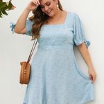 Boutique NEW Blue Floral Short Sleeve Dress Photo 0