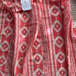 Rachel Kate  Cold Shoulder Blouse Geo Print Bell Sleeve Top Small Pink Cream NWT Photo 5