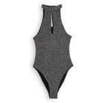 Divided  Silver Metallic Shimmer Bodysuit Size XS Photo 6