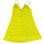 Victoria's Secret Vintage y2k Victoria’s Secret Yellow Stretch Lace Slip Mini Dress Sheer Nylon Photo 0
