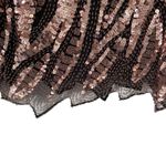 Oleg Cassini Vintage  Pink Black Sequin Beaded Blouse zig Zag Hem size small Photo 5