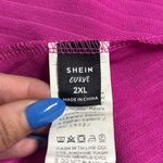 SheIn  Curve 2XL Hot Pink Textured Knot Front Slip Mini Dress Sexy Summer Vacay Photo 4