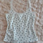 Brandy Melville Blue Floral Lace Tank Top Photo 0