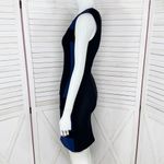 Anatomie Retro Colorblock Fleece Lined Sleeveless Sheath‎ Dress Blue Black XS Photo 2