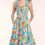 Amanda Uprichard Adelene Pocket Nap Dress Bright Floral Midi Miami NWT Small Photo 0
