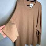 Aerie  Tan Knit Oversized Crewneck Sweater Pullover XXL Photo 0
