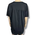 Banana Republic  Womens Henley T Shirt Top Oversized Short Sleeve Black Small Photo 2