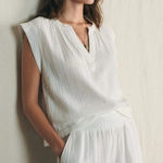 Faherty 💕💕 Dream Cotton Gauze Dylan Top ~ White Medium M NWT Photo 0