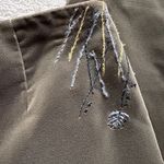 W By Worth Worth Woman’s Dark Green Velour Pants with Embroidery around the side zipper, Sz 6P Photo 7